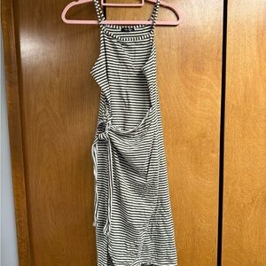 Striped green and White Women's wrap Dress